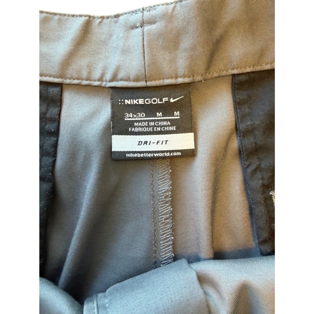 Nike Golf Dri-FIT Mens Gray Flat Front Performance Golf Pants 34x30 Stretch - Picture 5 of 8